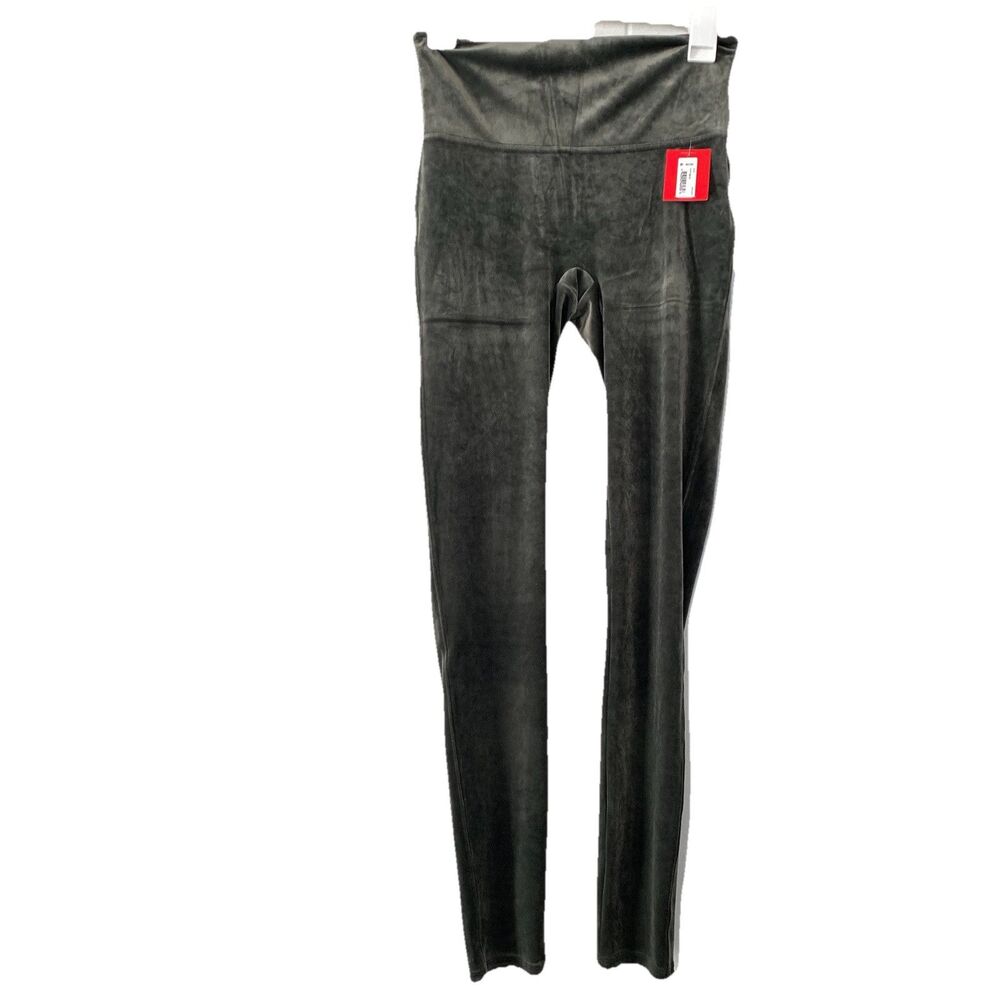 Spanx Velvet Leggings Women’s Medium Dark Palm Greek Tummy Control NEW